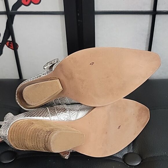 Free People x Jeffery Campbell Silver Icon Western Cut Out Ankle Boots - Picture 7 of 8